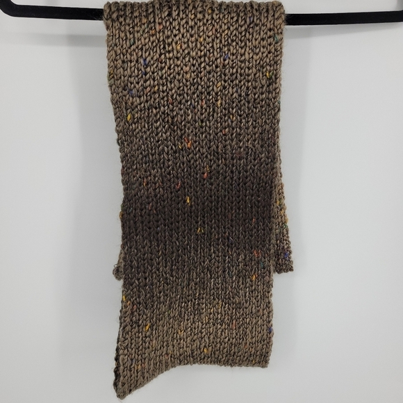 Steve Madden Knit Style Brown With Multi Color Thread Infinity Scarf - Picture 3 of 8